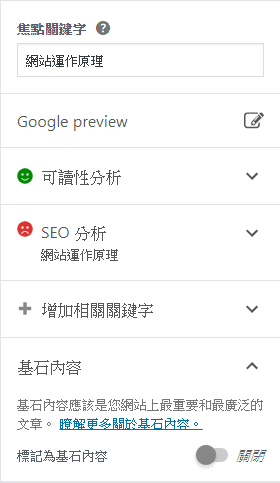 文章页面 – SEO建议